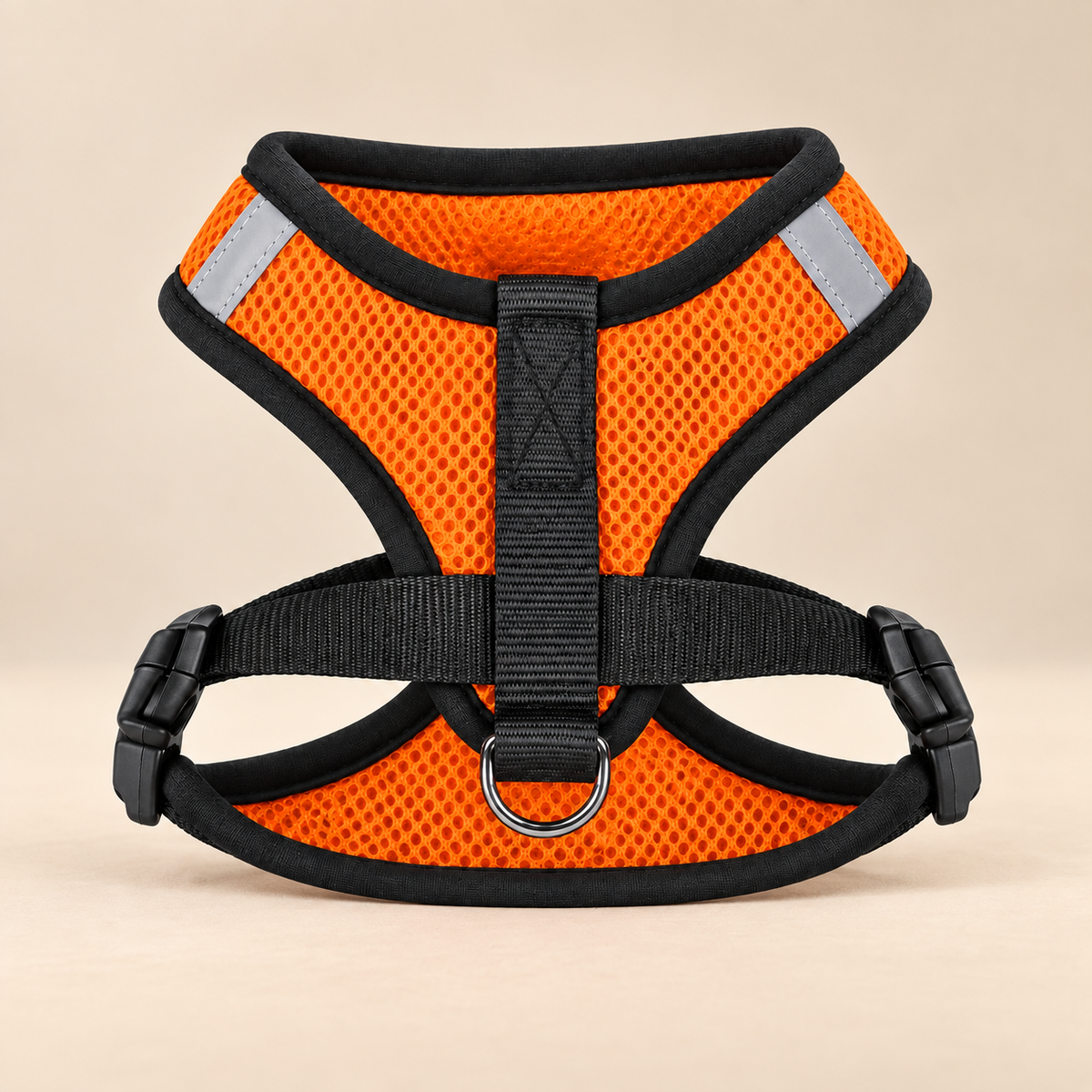 AirFit reflective pet harness orange on warm beige background