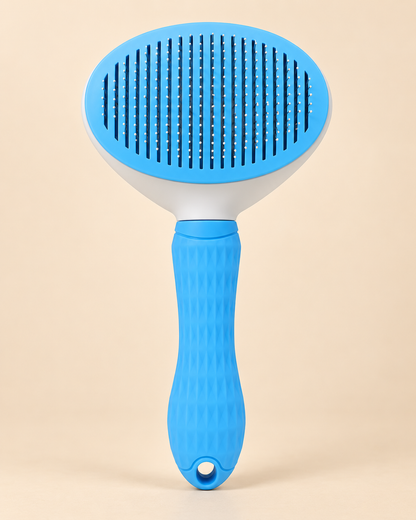 CleanGlide Self-Cleaning Pet Brush blue