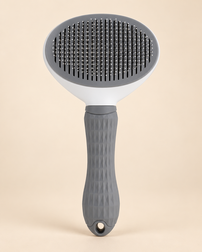 CleanGlide Self-Cleaning Pet Brush grey