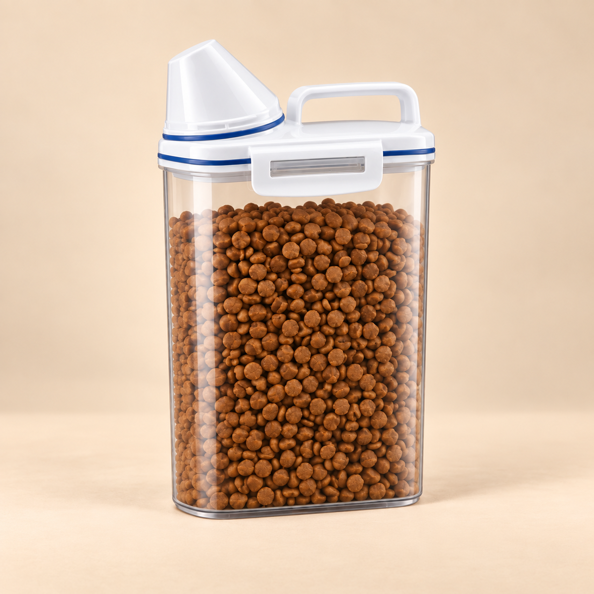 Fresh Pet Food Storage Container angled view on beige background