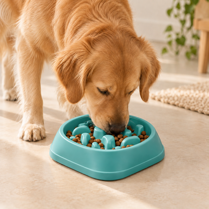 PacePaw Verde agua lifestyle perro comiendo