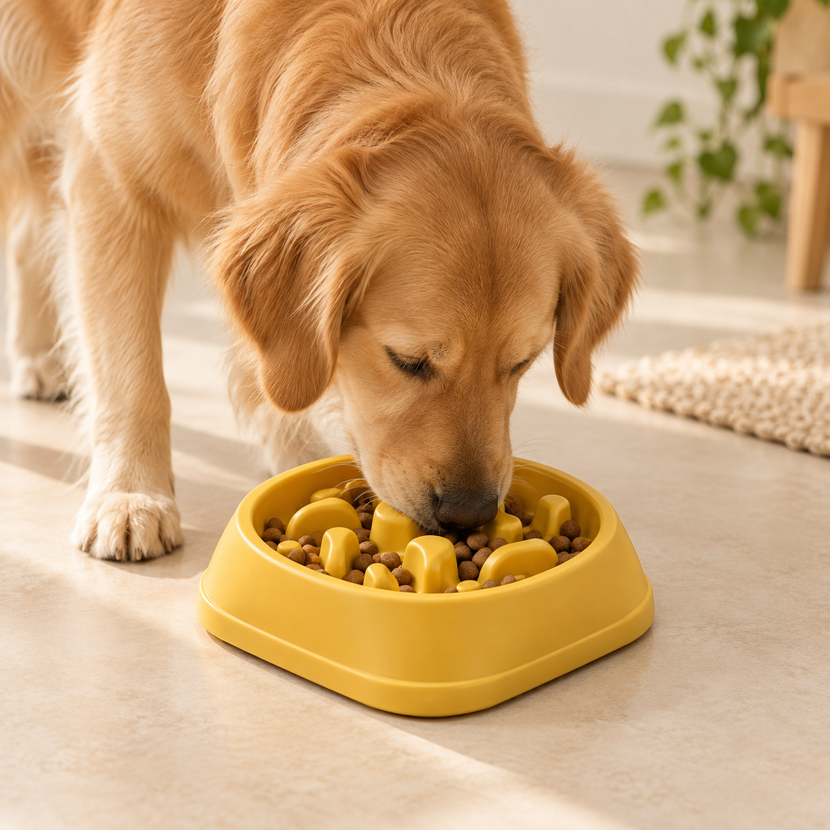 PacePaw Amarillo lifestyle perro comiendo