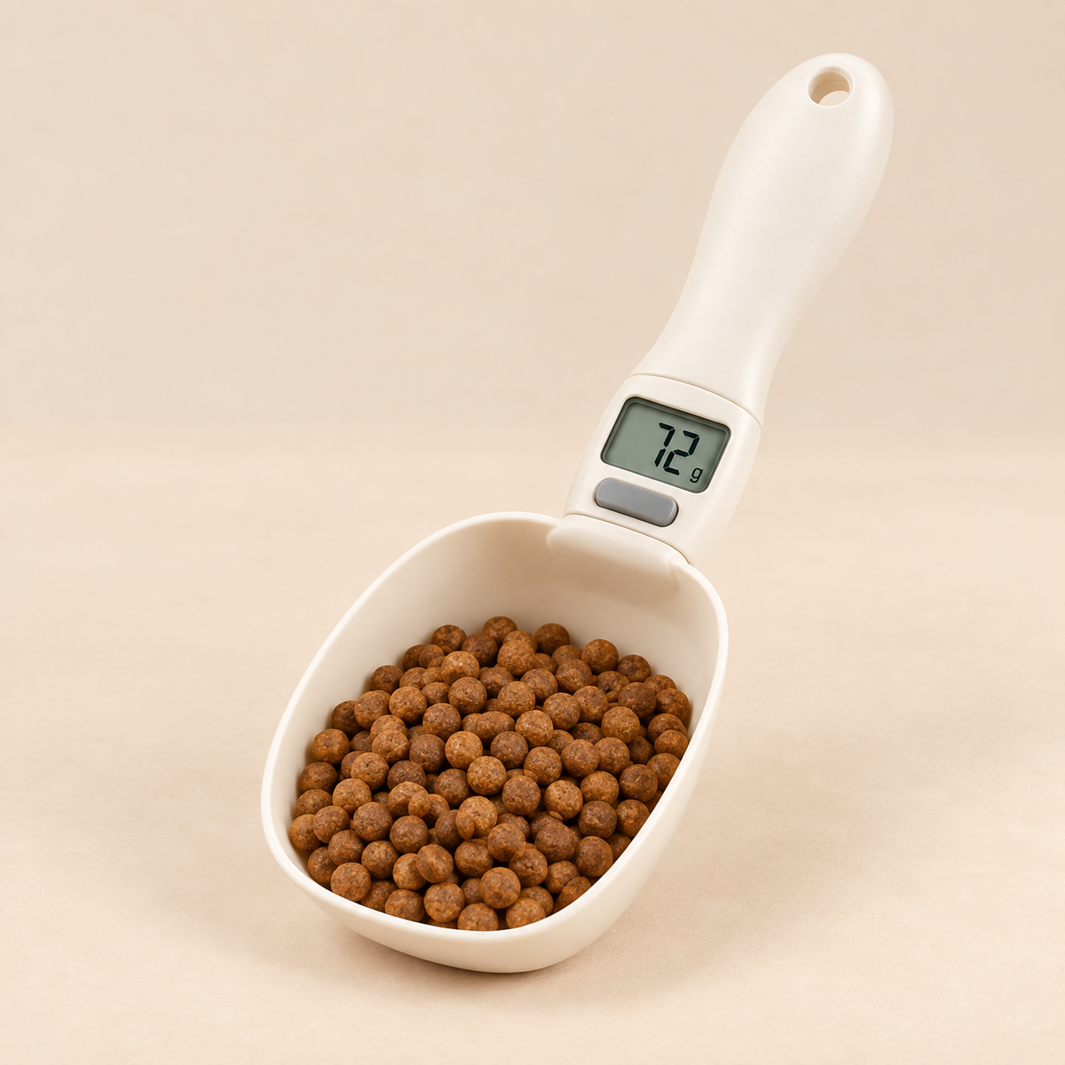 Precision Pet Food Scoop alternate angle on beige background