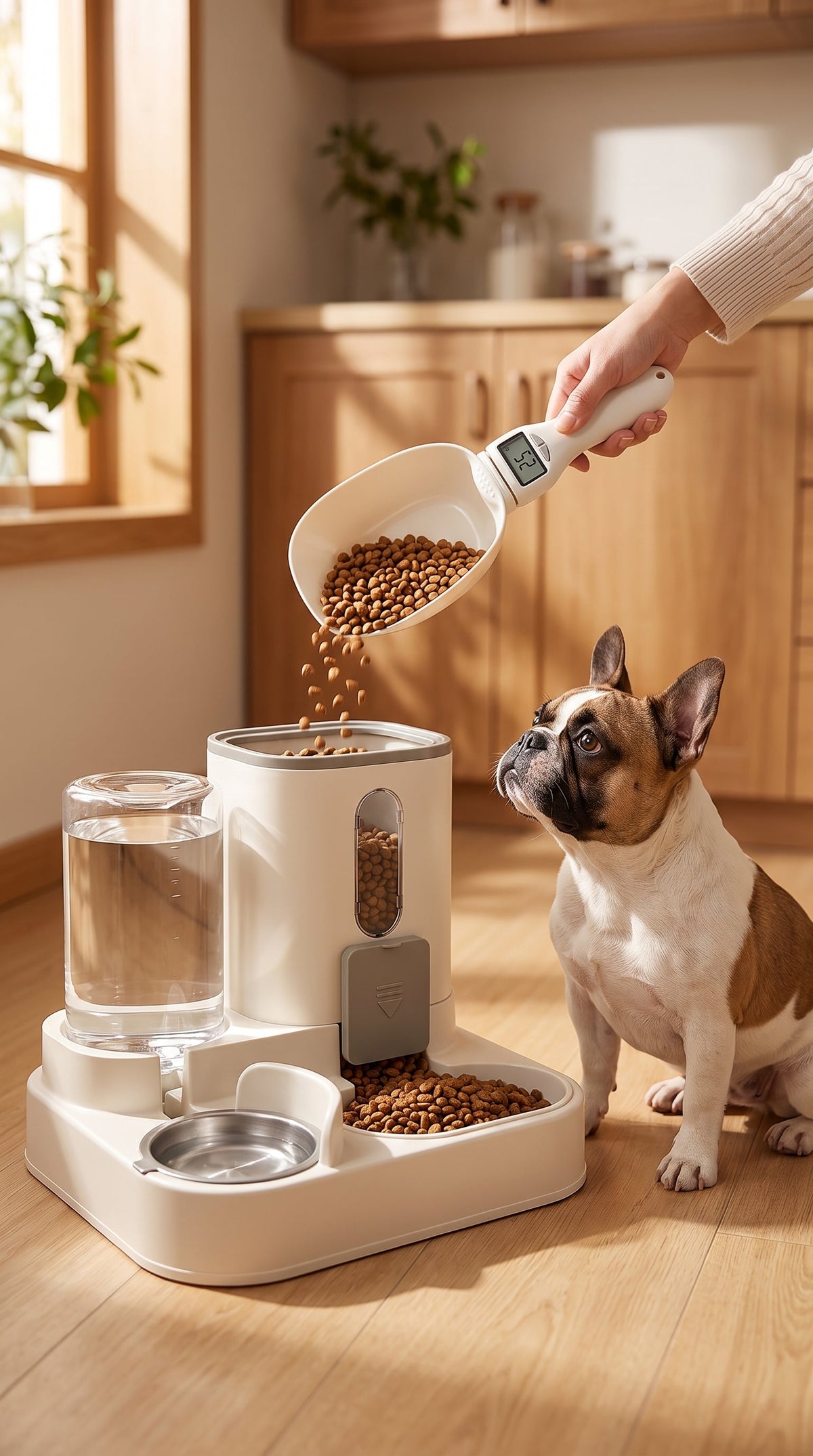 Precision Pet Food Scoop in use with kibble